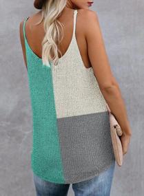 img 2 attached to Colorblock Knit Tank Tops For Women - Basic Sleeveless Scoop Neck Shirts With Flowy Fit, Strappy Detailing, And Casual Office Style - S-2XL Sizes Available By BLENCOT
