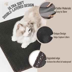 img 2 attached to 🐱 Shekkam Cat Litter Mat: 29.5 x 23.6'' Double-Layer, Phthalate-Free, Urine Proof & Waterproof, Enhanced Litter Trapping Mat for Larger Holes, Cat Litter Box Mat