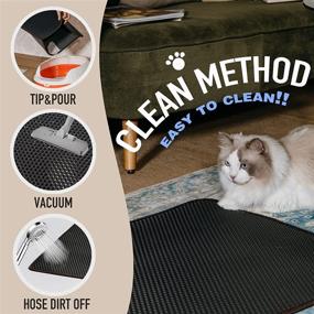 img 1 attached to 🐱 Shekkam Cat Litter Mat: 29.5 x 23.6'' Double-Layer, Phthalate-Free, Urine Proof & Waterproof, Enhanced Litter Trapping Mat for Larger Holes, Cat Litter Box Mat