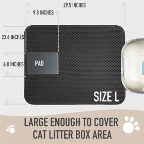 img 3 attached to 🐱 Shekkam Cat Litter Mat: 29.5 x 23.6'' Double-Layer, Phthalate-Free, Urine Proof & Waterproof, Enhanced Litter Trapping Mat for Larger Holes, Cat Litter Box Mat