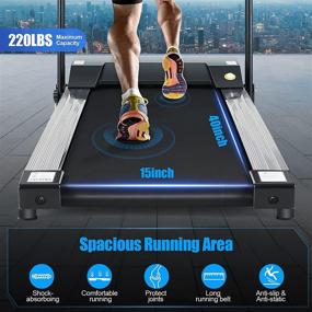 img 1 attached to Electric Folding Treadmill With Auto Stop Safety Function, LCD Monitor For Running Walking Jogging Exercise Fitness Machine Home Gym