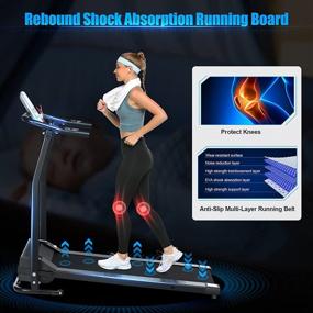 img 2 attached to Electric Folding Treadmill With Auto Stop Safety Function, LCD Monitor For Running Walking Jogging Exercise Fitness Machine Home Gym