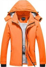 img 4 attached to Женская непромокаемая лыжная куртка, ветрозащитная дождевик, зимнее пальто с капюшоном, верхняя одежда для гор