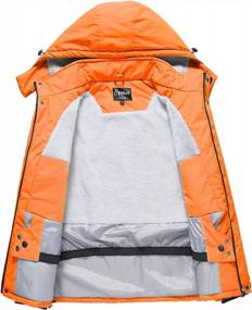 img 3 attached to Женская непромокаемая лыжная куртка, ветрозащитная дождевик, зимнее пальто с капюшоном, верхняя одежда для гор