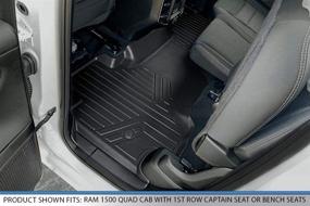 img 1 attached to 🚗 Optimized Black MAXLINER Floor Mats 2 Row Liner Set for 2019-2021 Ram 1500 Quad Cab with 1st Row Captain Seat or Bench Seats