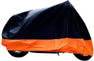 🏍️ xyzctem motorcycle cover - all season black & orange, waterproof outdoor sun cover for motorcycles, fits motors up to 91 inches (l) логотип