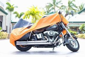 img 1 attached to 🏍️ XYZCTEM Motorcycle Cover - All Season Black & Orange, Waterproof Outdoor Sun Cover for Motorcycles, Fits Motors up to 91 Inches (L)