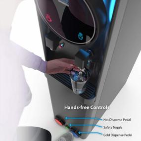 img 3 attached to Black Touchless Water Cooler Dispenser: Hot & Cold Water For Offices, Homes & Schools