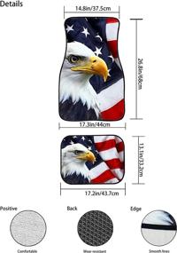 img 2 attached to CLOHOMIN American Flag Eagle Print Car Floor Mats For Front Rear Full Set Rubber Backed Automotive Carpets All Weather Heavy Duty Floor Mat Accessories Fit For SUV Truck Van Sedan