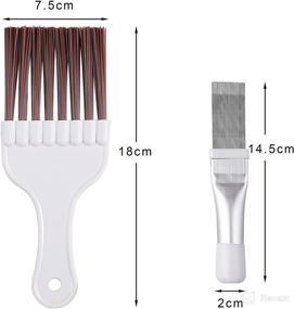 img 3 attached to 🧹 Pengxiaomei Air Conditioner Cleaning Tools - 4 Pcs Condenser Fin Brush Set, AC Coil Cleaning Whisk Brush & Fin Comb - Stainless Steel Refrigerator Fin Cleaner - Repair Evaporator Radiator