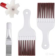 🧹 pengxiaomei air conditioner cleaning tools - 4 pcs condenser fin brush set, ac coil cleaning whisk brush & fin comb - stainless steel refrigerator fin cleaner - repair evaporator radiator logo