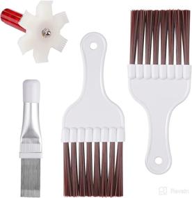 img 4 attached to 🧹 Pengxiaomei Air Conditioner Cleaning Tools - 4 Pcs Condenser Fin Brush Set, AC Coil Cleaning Whisk Brush & Fin Comb - Stainless Steel Refrigerator Fin Cleaner - Repair Evaporator Radiator