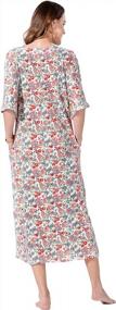 img 1 attached to Plus-Sized Comfort: WEKILI Womens V Neck Ultra-Soft Nightgowns With Pockets & Oversized Loose Fit