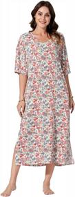 img 3 attached to Plus-Sized Comfort: WEKILI Womens V Neck Ultra-Soft Nightgowns With Pockets & Oversized Loose Fit