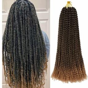 img 4 attached to Get Boho-Chic With 24 Inch Ubeleco Ombre Blonde Passion Twist Crochet Hair For Women
