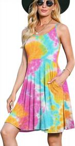 img 4 attached to Women'S Sleeveless Summer Beach Swing Dress With Adjustable Straps & Pocket - Jouica