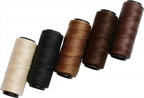 img 2 attached to 🧵 Versatile 5 Rolls Sewing Threads for Hand Sewing, Hair Extensions, Wigs DIY, and More (Black, Brown, Dark Brown, Beige, Khaki)