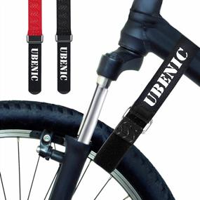 img 4 attached to Ubenic Bike Rack Strap 29.5 / 24'' Bicycle Wheel Buckle Gel Straps For Storage And Stability, Replacement Bike Wheel Stabilizer Straps For Racks.
