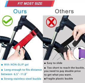 img 3 attached to Ubenic Bike Rack Strap 29.5 / 24'' Bicycle Wheel Buckle Gel Straps For Storage And Stability, Replacement Bike Wheel Stabilizer Straps For Racks.