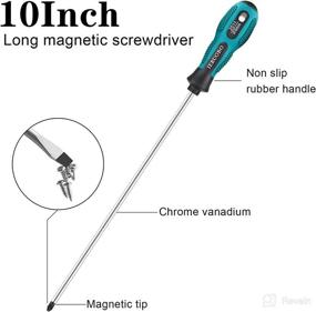 img 3 attached to 🔧 IEBUOBO 10-inch Screwdriver Set - Magnetic Tip Cross Head & Flat Head NO.2 - 2 Packs with Magnetizer/Demagnetizer Tool