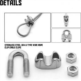 img 1 attached to Sun Shade Sail Hardware Kit With Steel Wire Rope For Cable Railing, DIY Balustrade, And Deck Stair Railing - Includes 8 Clamps And 50-Feet Of 3/16-Inch Aircraft Cable By TANG Sunshades Depot