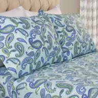 🛏️ experience ultimate comfort with superior paisley flannel king pillowcases set – 2-piece in relaxing light blue shade logo