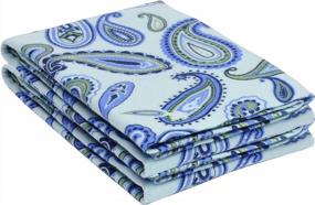 img 3 attached to 🛏️ Experience Ultimate Comfort with Superior Paisley Flannel King Pillowcases Set – 2-Piece in Relaxing Light Blue Shade