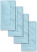 light blue handmade hemstitch linen cotton napkins - 18" x 18" set of 4, machine washable dinner napkins. logo