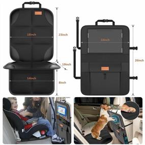 img 2 attached to Smart ELf Car Seat Protector & Backseat Organizer: 600D Fabric Child Auto Protection With Storage Pockets For Leather/Fabric Seats
