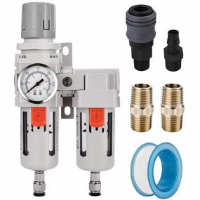 img 4 attached to NANPU 1/2" NPT Air Dryer System - 5 & 0.5 Micron Filtration, Pressure Regulator, Water Trap Separator, Semi-Auto Drain & 150 Psi Gauge W/ Poly Bowl & Metal Bracket