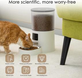 img 2 attached to BLUERISE Automatic Cat Feeder 4L Dog Feeder Pet Food Dispenser Clog-Free Design Sliding Lock Lid Timed Feeder With 10S Voice Recorder Programmable 1-4 Meal & 0-9 Portion Daily For Small Medium Pets
