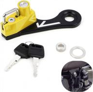 motorcycle helmet security lock by guaimi, anti-theft device compatible with twins bonneville, thruxton, and scrambler - yellow logo