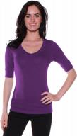 stylish and comfortable: emmalise women's athletic v-neck t-shirt with slim fit and half sleeves логотип