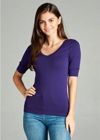 img 1 attached to Stylish And Comfortable: Emmalise Women'S Athletic V-Neck T-Shirt With Slim Fit And Half Sleeves