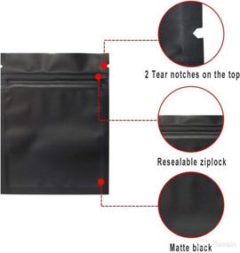 img 1 attached to 🔒 100 Pack Smell Proof Bags - 3 x 4 Inch Resealable Mylar Foil Pouches in Matte Black - Odor-Proof Bags for Storage