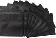 🔒 100 pack smell proof bags - 3 x 4 inch resealable mylar foil pouches in matte black - odor-proof bags for storage логотип