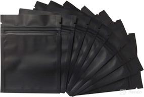 img 4 attached to 🔒 100 Pack Smell Proof Bags - 3 x 4 Inch Resealable Mylar Foil Pouches in Matte Black - Odor-Proof Bags for Storage