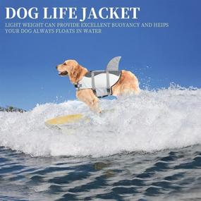 img 2 attached to Reflective Shark Wings Dog Life Jacket with Superior Buoyancy & Rescue Handle - Adjustable Ripstop Vest for Small, Medium, Large Dogs - Ideal for Swimming, Pool, Beach, Boating