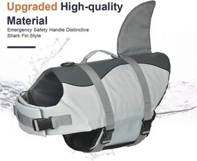 img 1 attached to Reflective Shark Wings Dog Life Jacket with Superior Buoyancy & Rescue Handle - Adjustable Ripstop Vest for Small, Medium, Large Dogs - Ideal for Swimming, Pool, Beach, Boating