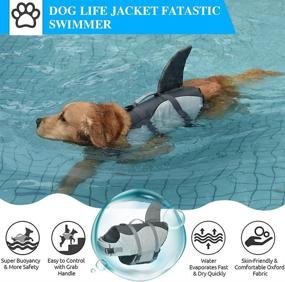 img 3 attached to Reflective Shark Wings Dog Life Jacket with Superior Buoyancy & Rescue Handle - Adjustable Ripstop Vest for Small, Medium, Large Dogs - Ideal for Swimming, Pool, Beach, Boating