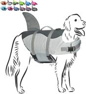 reflective shark wings dog life jacket with superior buoyancy & rescue handle - adjustable ripstop vest for small, medium, large dogs - ideal for swimming, pool, beach, boating логотип