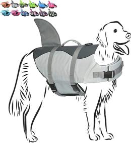 img 4 attached to Reflective Shark Wings Dog Life Jacket with Superior Buoyancy & Rescue Handle - Adjustable Ripstop Vest for Small, Medium, Large Dogs - Ideal for Swimming, Pool, Beach, Boating