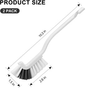 img 3 attached to 🧼 SetSail Scrub Brush: 2 Pack Right Angle Cleaning Brush for Deep Cleaning, with Handle, Stiff Bristles – Ideal for Sink, Dishes, Pot Pan, Tile Lines, Window Gap, Bathroom - Grout Brush Included