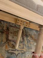 картинка 1 прикреплена к отзыву Kmax Мягкая скамейка для столовой, рустикальная скамья для гостиной с резным узором и деревенскими белыми матовыми резиновыми деревянными ножками, бежевый от Matthew Seamster
