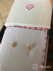 img 5 attached to Delicate and Sparkling 5mm Gold Plated Cubic Zirconia Flower Safety Screw Back Earrings for Babies, Toddlers, and Little Girls - Lovely Floral Studs for Enhanced SEO