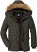 men's warm winter fleece-lined parka hooded puffer jacket anorak windbreaker logo