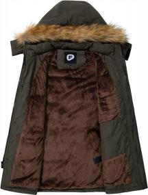 img 2 attached to Мужская теплая зимняя куртка-пуховик с капюшоном и флисовой подкладкой, анорак, ветровка