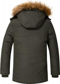img 3 attached to Мужская теплая зимняя куртка-пуховик с капюшоном и флисовой подкладкой, анорак, ветровка