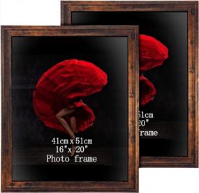 img 4 attached to ZBEIVAN 16X20 Picture Frames Set Of 2 Rustic 20X16 Photo Frame For Vertical Horizontal Wall Hanging
