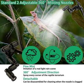 img 1 attached to 🦎 Enhance Your Reptile's Habitat with the Reptile Humidifiers Smart Misting System - Automatic Mister with Timer, 360° Adjustable Misting Nozzles, Perfect for Rainforest Plants and Amphibians